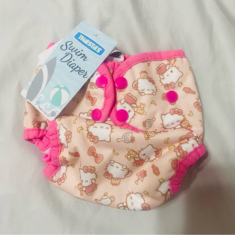 Thirsties Hello Kitty Sleep Tight size 2 swim diaper NWT Taiwan exclusive
